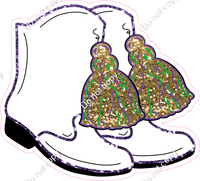 White Mardi Gras Boots