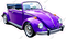 Purple VW Convertible Bug / Beetle