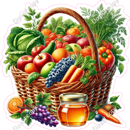 Vegetables and Fruit In a Basket