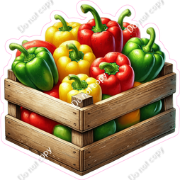 Bell Peppers in a Crate