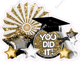 Gold / Black - You Did It Statement with Fan w/ Variant