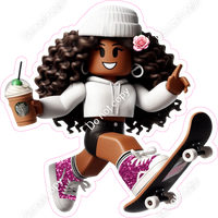 Roblox Character Girl Skateboard Starbucks