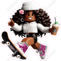 Roblox Character Girl Skateboard Starbucks