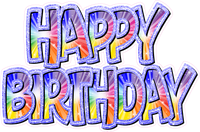 Rainbow Burst & Purple BB Happy Birthday Statement