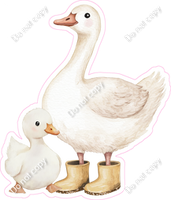 Goose with Boots and Baby