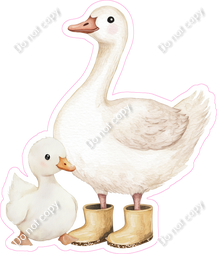 Goose with Boots and Baby