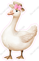 Goose with Hat and Pink Bowtie