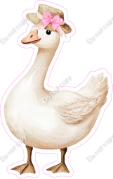 Goose with Hat and Pink Bowtie