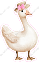 Goose with Hat and Pink Bowtie