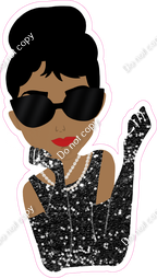 Dark Skin Tone Lady with Black Sunglasses