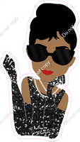 Dark Skin Tone Lady with Black Sunglasses