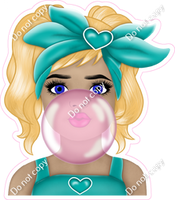Girl Blowing Bubble - Multiple Colors and Skin Tones