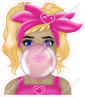 Girl Blowing Bubble - Multiple Colors and Skin Tones
