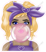 Girl Blowing Bubble - Multiple Colors and Skin Tones