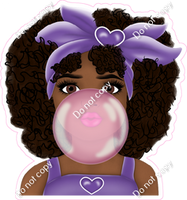 Girl Blowing Bubble - Multiple Colors and Skin Tones