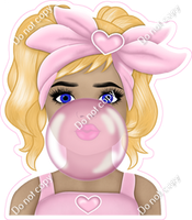 Girl Blowing Bubble - Multiple Colors and Skin Tones