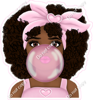 Girl Blowing Bubble - Multiple Colors and Skin Tones