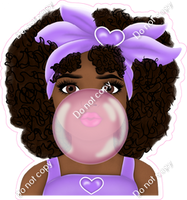 Girl Blowing Bubble - Multiple Colors and Skin Tones