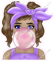 Girl Blowing Bubble - Multiple Colors and Skin Tones