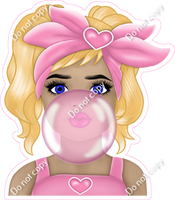 Girl Blowing Bubble - Multiple Colors and Skin Tones