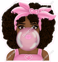 Girl Blowing Bubble - Multiple Colors and Skin Tones