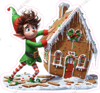 Santa's Elf - Boy - Gingerbread House