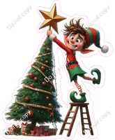 Santa's Elf - Boy - Tree