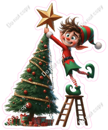 Santa's Elf - Boy - Tree