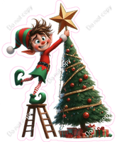 Santa's Elf - Boy - Tree