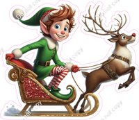 Santa's Elf - Boy - Sled