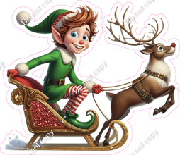 Santa's Elf - Boy - Sled