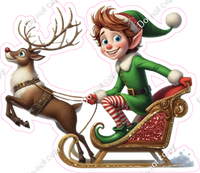 Santa's Elf - Boy - Sled