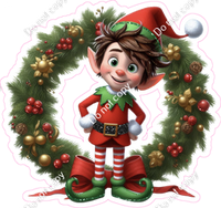 Santa's Elf - Boy - Wreath