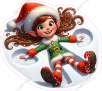 Santa's Elf - Girl - Snow Angle