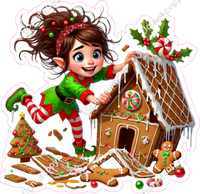 Santa's Elf - Girl - Gingerbread House