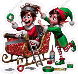 Santa's Elf - Girl - Sled