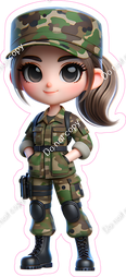 Female Soldier in Camo