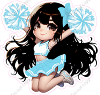 Cheerleader Jumping - Baby Blue