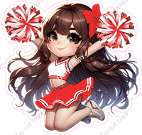 Custom Cheerleader Jumping - Change Colors - Choose Skin Tone , Hair Color