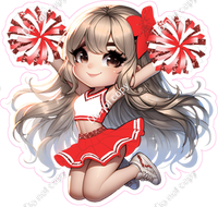 Custom Cheerleader Jumping - Change Colors - Choose Skin Tone , Hair Color