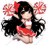 Custom Cheerleader Jumping - Change Colors - Choose Skin Tone , Hair Color