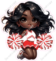 Custom Cheerleader Jumping - Change Colors - Choose Skin Tone , Hair Color