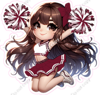 Cheerleader Jumping - Burgundy