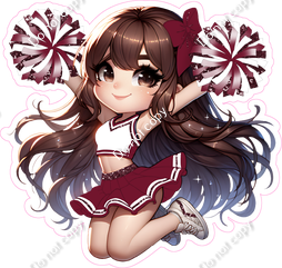 Cheerleader Jumping - Burgundy