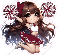 Cheerleader Jumping - Burgundy
