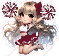 Cheerleader Jumping - Burgundy