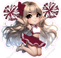 Cheerleader Jumping - Burgundy