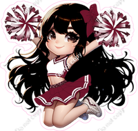 Cheerleader Jumping - Burgundy