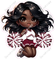 Cheerleader Jumping - Burgundy