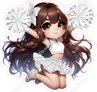 Cheerleader Jumping - Light SIlver